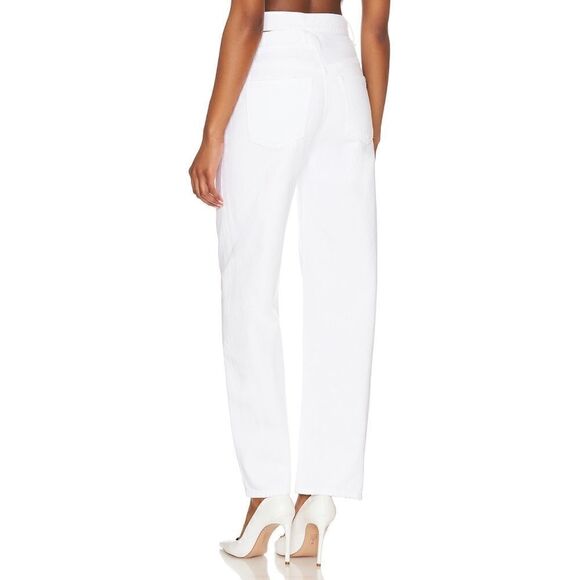 NWT AGOLDE Broken Waistband Ultra High Rise Straight Jean in Milkshake, Size 24 - Picture 4 of 16